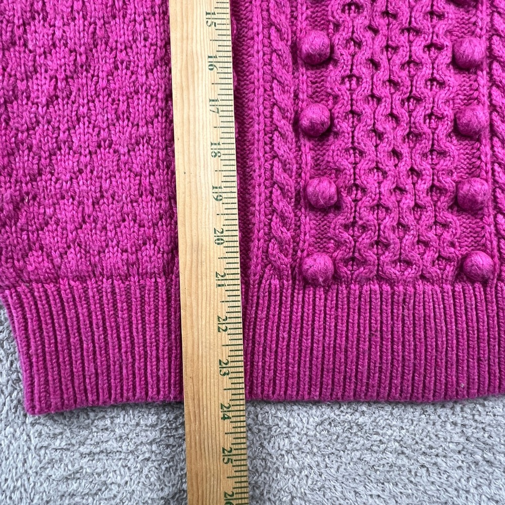 J.Crew Pink Cable‎ Knit Sweater Womens Large Preppy Chunky Textured Cozycore - Picture 6 of 14